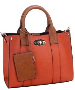Fashion 3-in-1 Boxy Satchel WU061 ORANGE